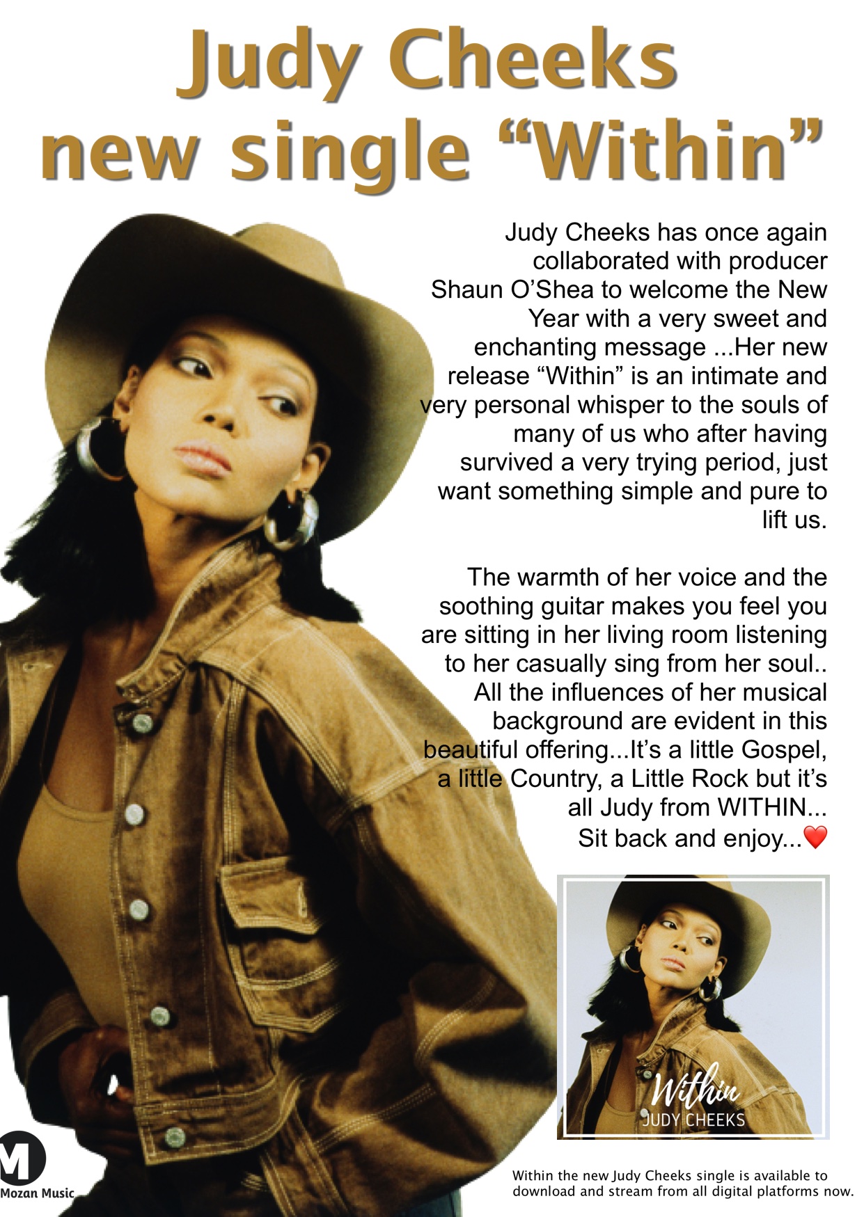 LATEST NEWS – Judy Cheeks MUSIC